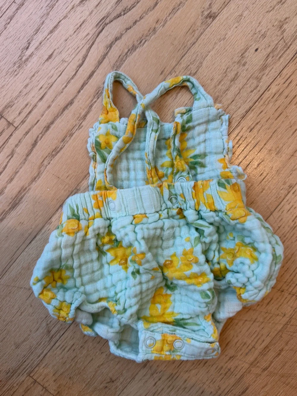Angel Dear floral bubble romper, size 0-3 months
